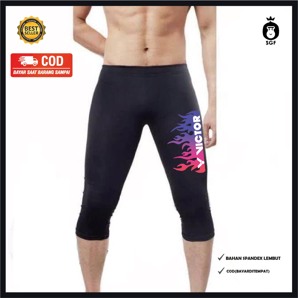 celana legging vict 3/4 / celana manset  pria 3/4 / legging volly futsal3/4 / legging 3/4 / lejing p