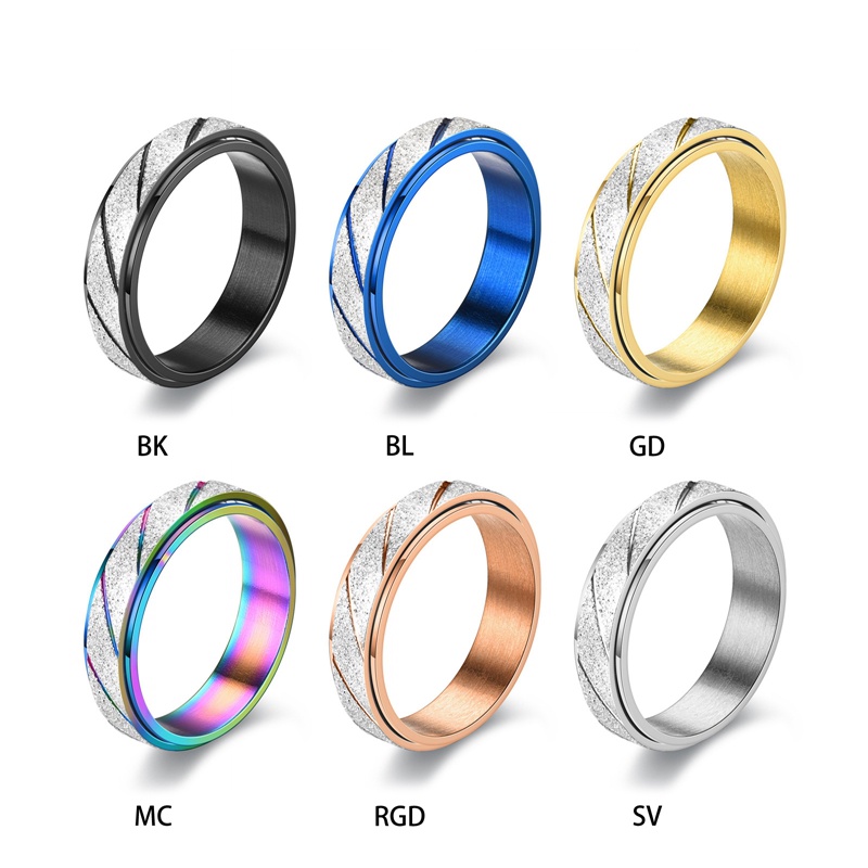 Berlian Imitasi Cincin Kecemasan Untuk Wanita Spinner Fidgets Rings Stainless Steel Berputar Bebas Berputar Anti Stres Berputar