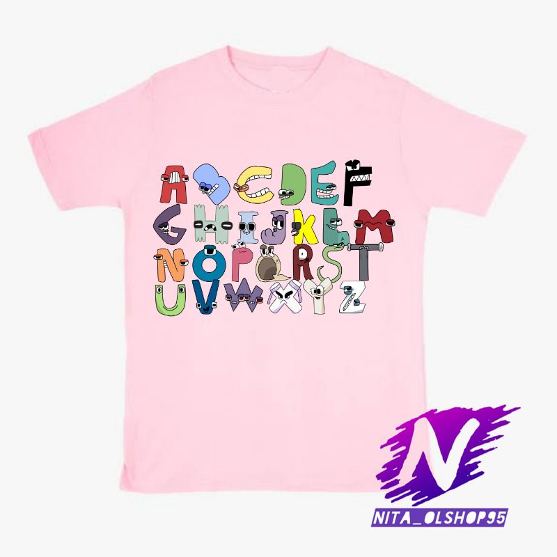 kaos anak baju anak alphabet lore