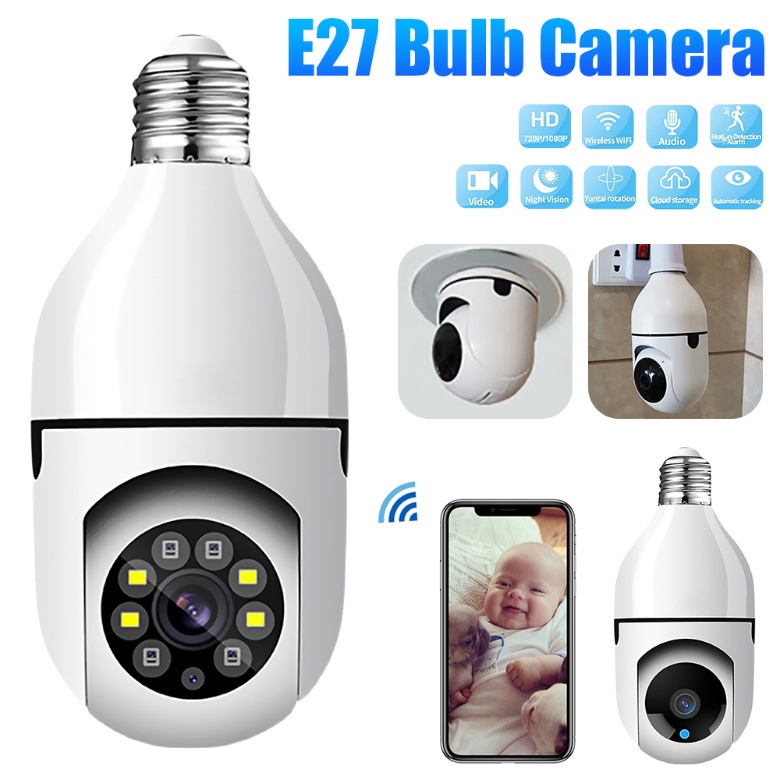 CCTV Lampu V380 Pro 3MP Kamera CCTV Wifi Bohlam 360 Derajat PTZ Panoramic IP Camera CCTV Wireless