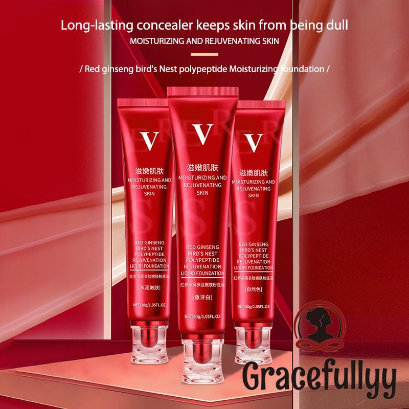 [COD]Kosmetik Viral Liquid Foundation Red Ginseng Moisturizing And Rejuvenating Skin-GY