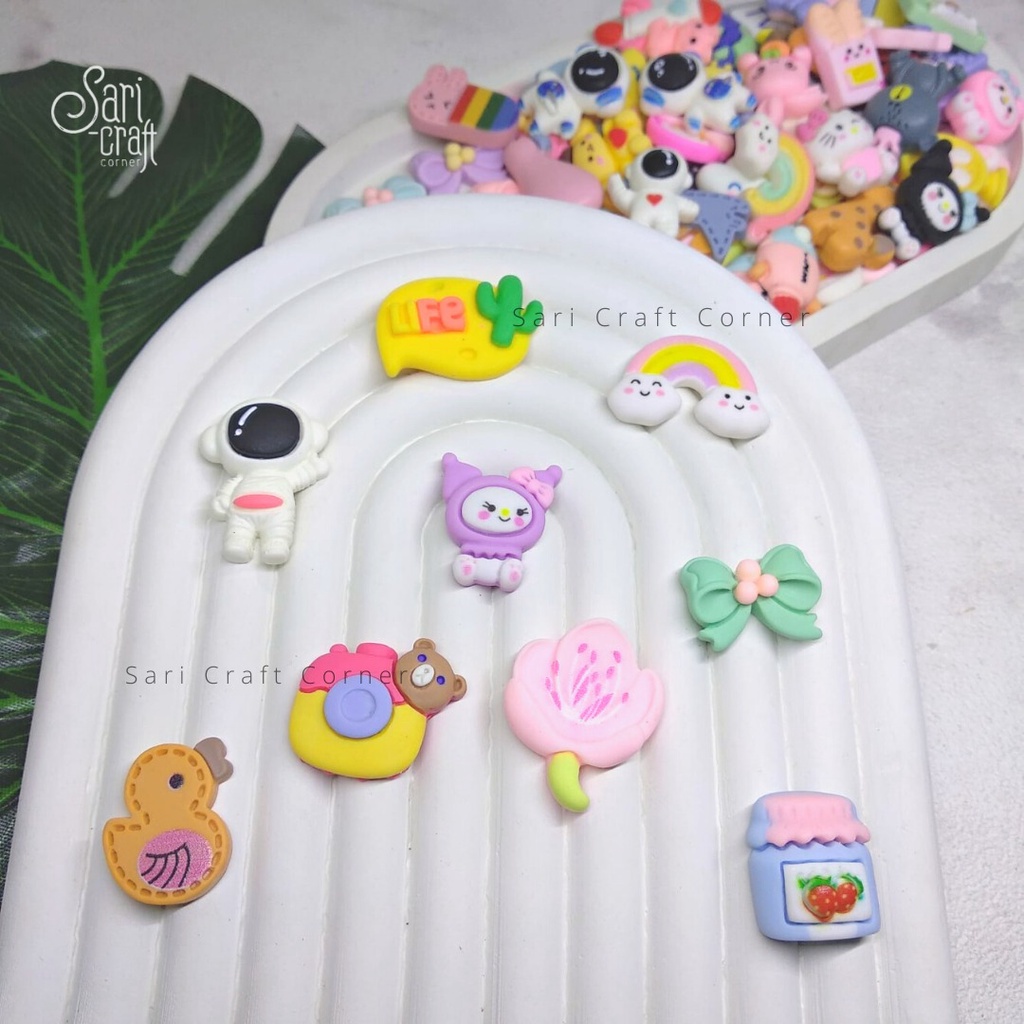 10pcs Clay Korea Premium Karakter Imut - Resin hiasan Jepit Bros Stopper