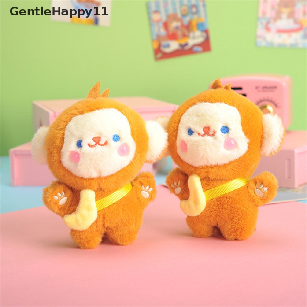 Gentlehappy 12 cm Pendek Mewah Pisang Monyet Gantungan Kunci Ransel Liontin Hadiah Anak Kenyamanan Mainan id