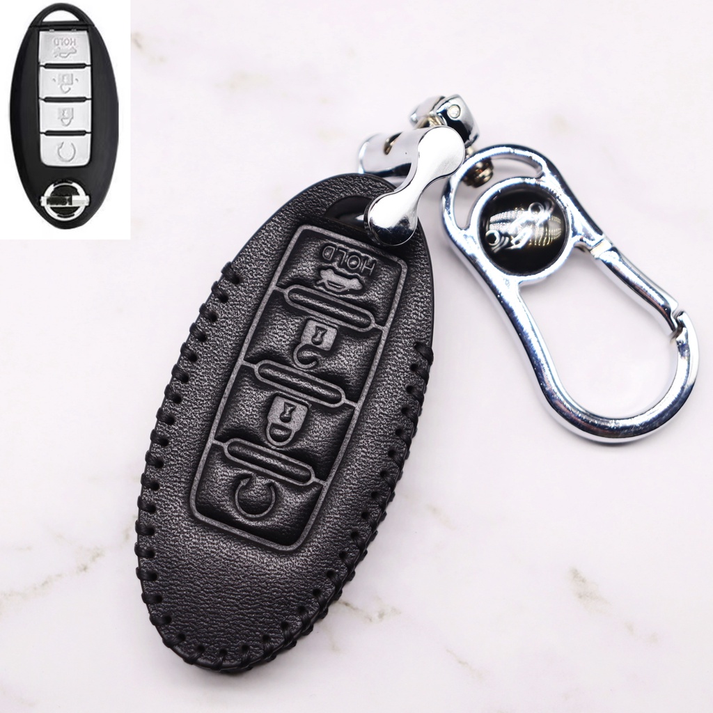 Untuk Nissan Almera Navara X-Trail Serena Livina Sylphy Remote Key Cover Leather Key Case