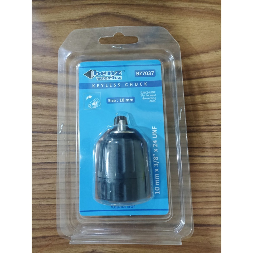 MAXSELL Kepala Mesin Bor 10 mm  3/8 Tanpa Kunci Keyless Drill Chuck