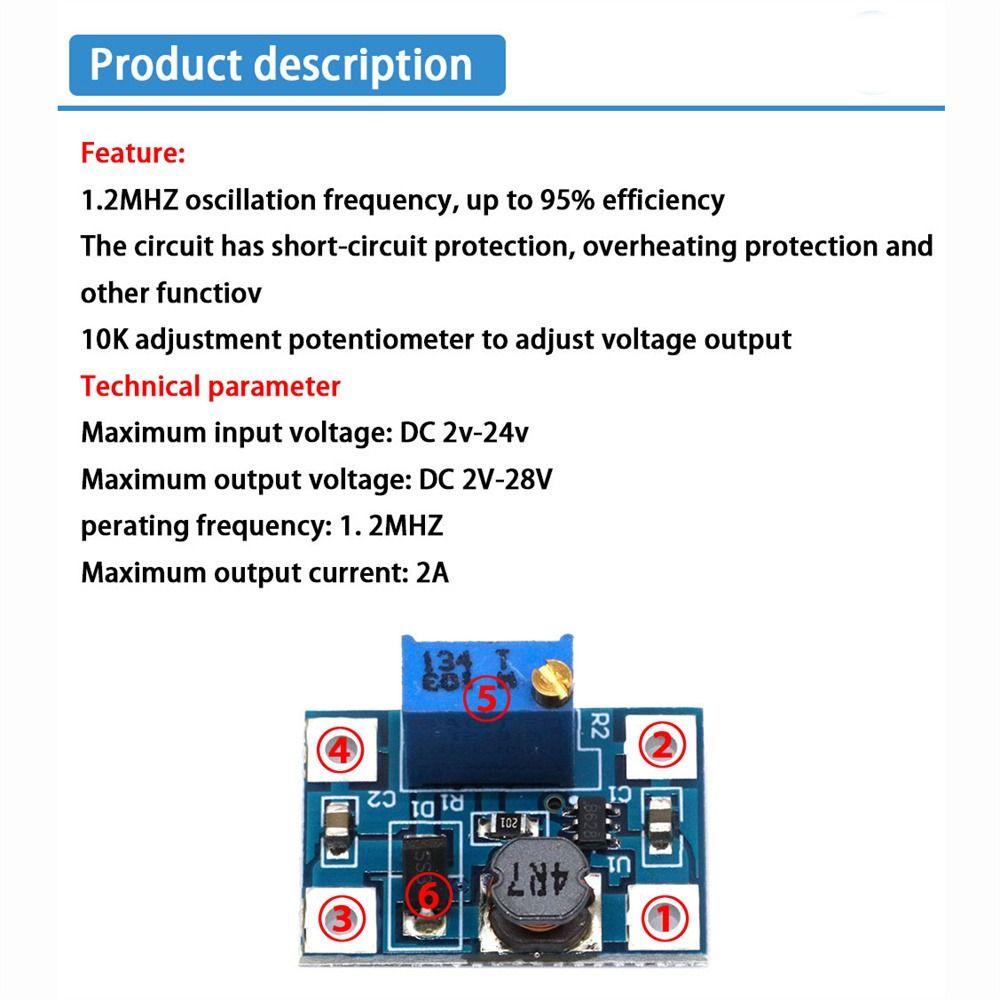 Augustina Modul Step-Up Untuk DIY Kit SX1308 Motherboard Power Booster Step Up Module Converter Modul Booster Modul Penambah Daya