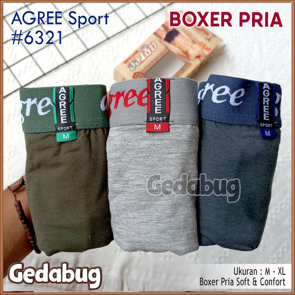 Boxer Agree 6321 | Celana dalam pria Agree Sport Super Soft &amp; Comfort | Gedabug