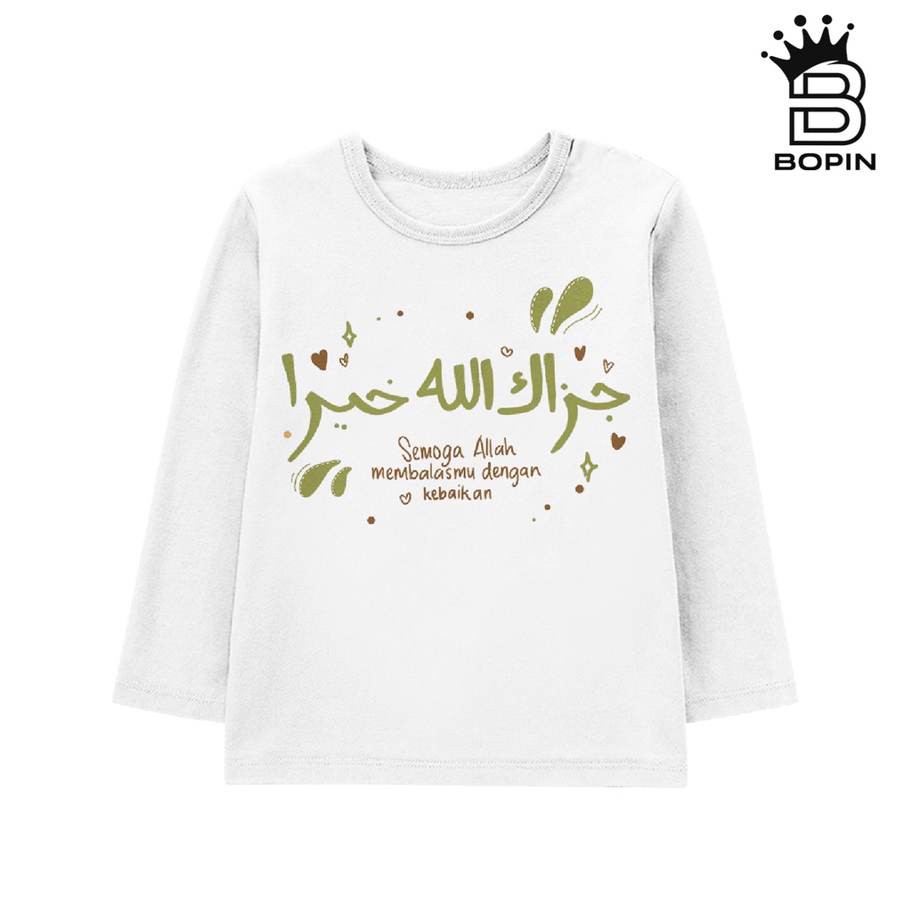 Kaos Anak Lengan Panjang Laki-laki dan Perempuan  Edukasi Series Warna Putih