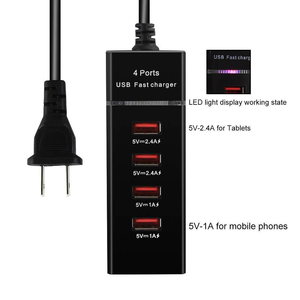 Usb Fast Charger 4port Pengisian Cepat USB 4-Port Fast Charger