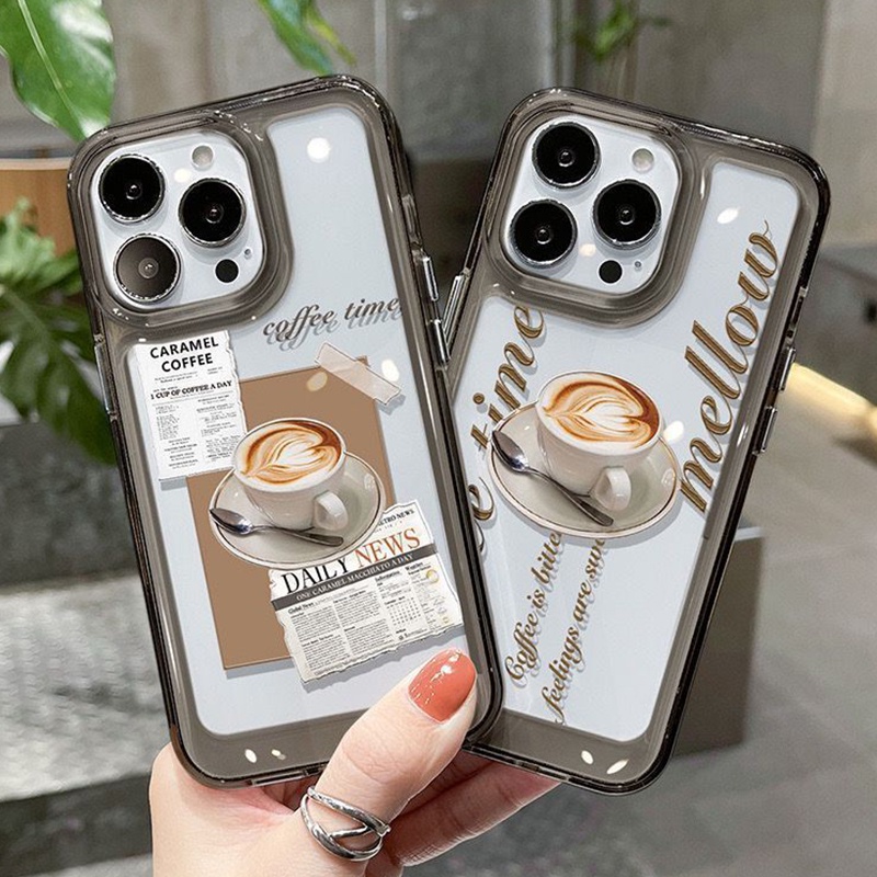 IPHONE Kopi Soft Phone Case Kompatibel Untuk Iphone14 11 13 12 Pro XS Max Silcone Casing Tahan Guncangan X XR 78 6S Plus Cover TPU Hitam Transparan