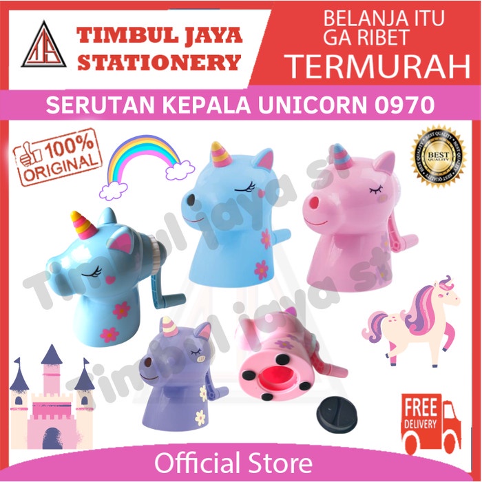 

Serutan pensil rautan putar sharpener bentuk unicorn kuda pony 0970