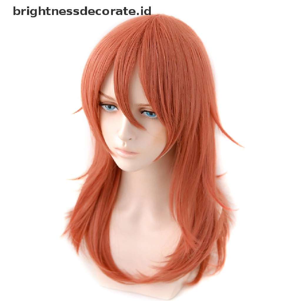 [Birth] Chain Man Cosplay Angel Devil Wig Panjang Natal Warna Orange Tua Wig Cosplay Anime Wig Tahan Panas Wig Sintetis [ID]