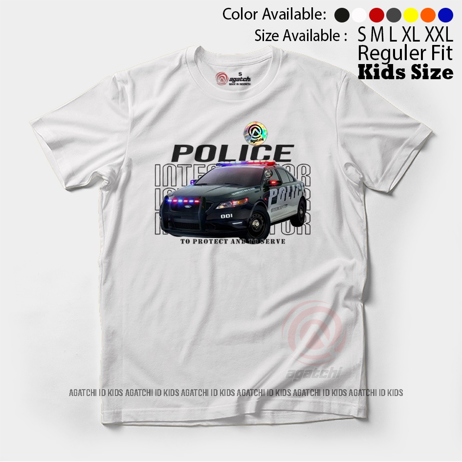 Baju Kaos Atasan Anak Laki - Lakia Agatchi Motif Police Interceptor