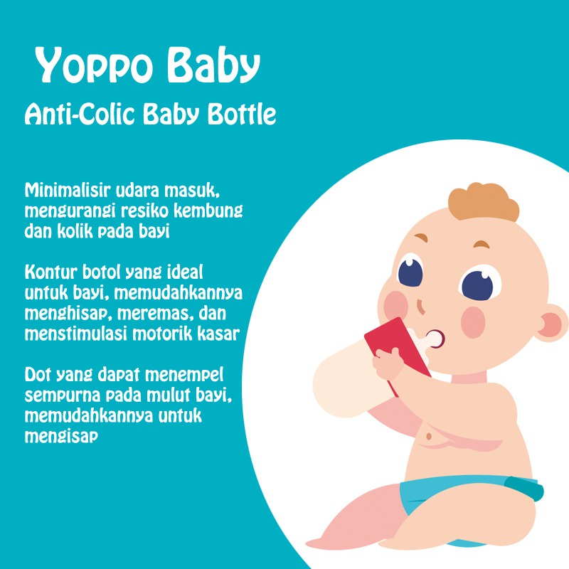 Yoppo Baby- Botol Susu Bayi Silikon BPA Free