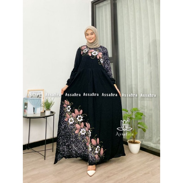 GAMIS LUKIS TERBARU DAN KEKINIAN KAIN ADEM DAN TEBAL GAMIS Twill RAYON DRESS DAILY FASHION WANITA MUSLIM