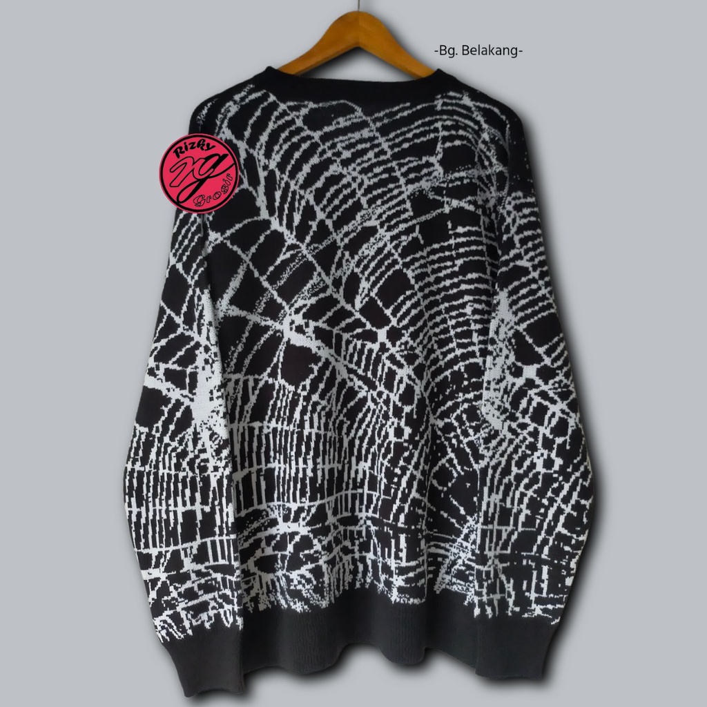 najahstore_officials Spider web sweater atasan pria (versi full motif)