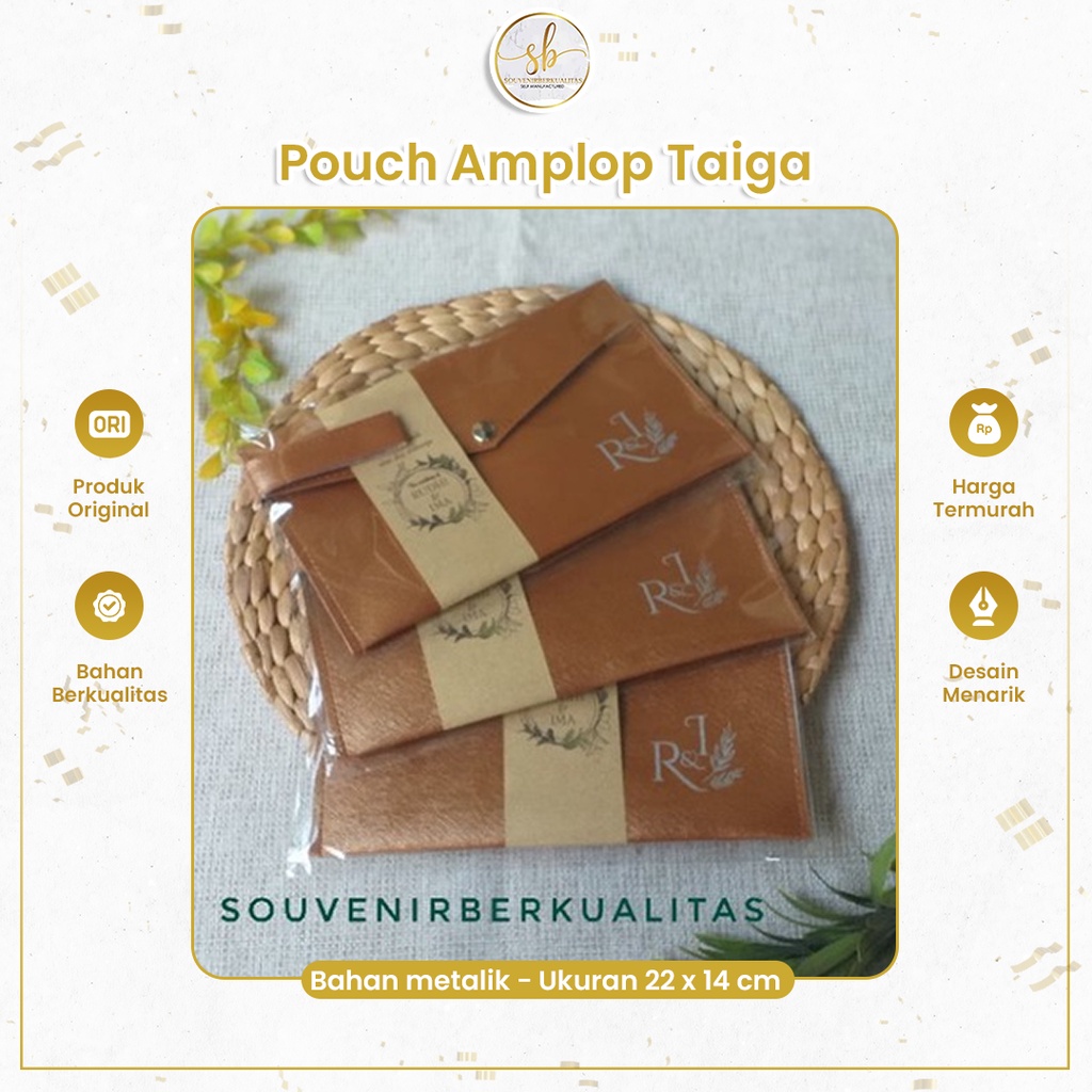 

Sovenir Wedding Pouch Amplop Bahan Taiga Metalik UK 22x14 Souvenir Nikah Sovenir Costum Souvenir Seminar