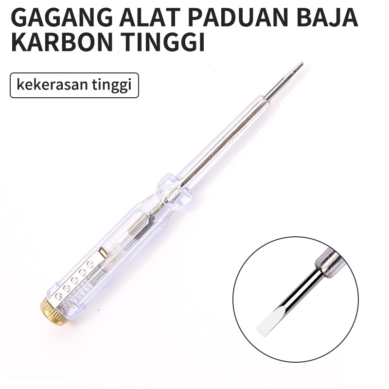 ISKU Obeng Test Pencil Tester TesPen Obeng Tes with Indicator Dual LED Tespen Listrik Multifungsi