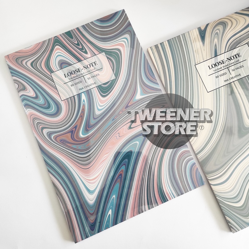 

INA MARBLE LOOSE NOTE B5 | Note Book Styled Loose Leaf isi 50 Lembar