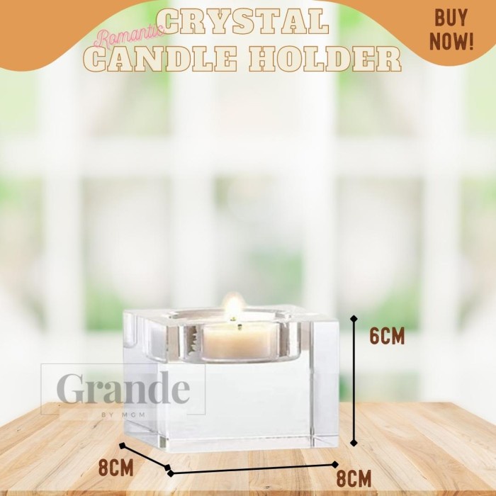 Romantic candle holder Tempat Lilin kristal Tinggi 6CM Lebar 8CM