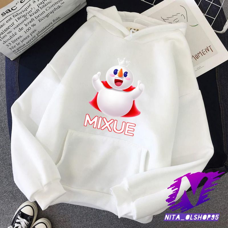 sweater hoodie anak mixue es krim