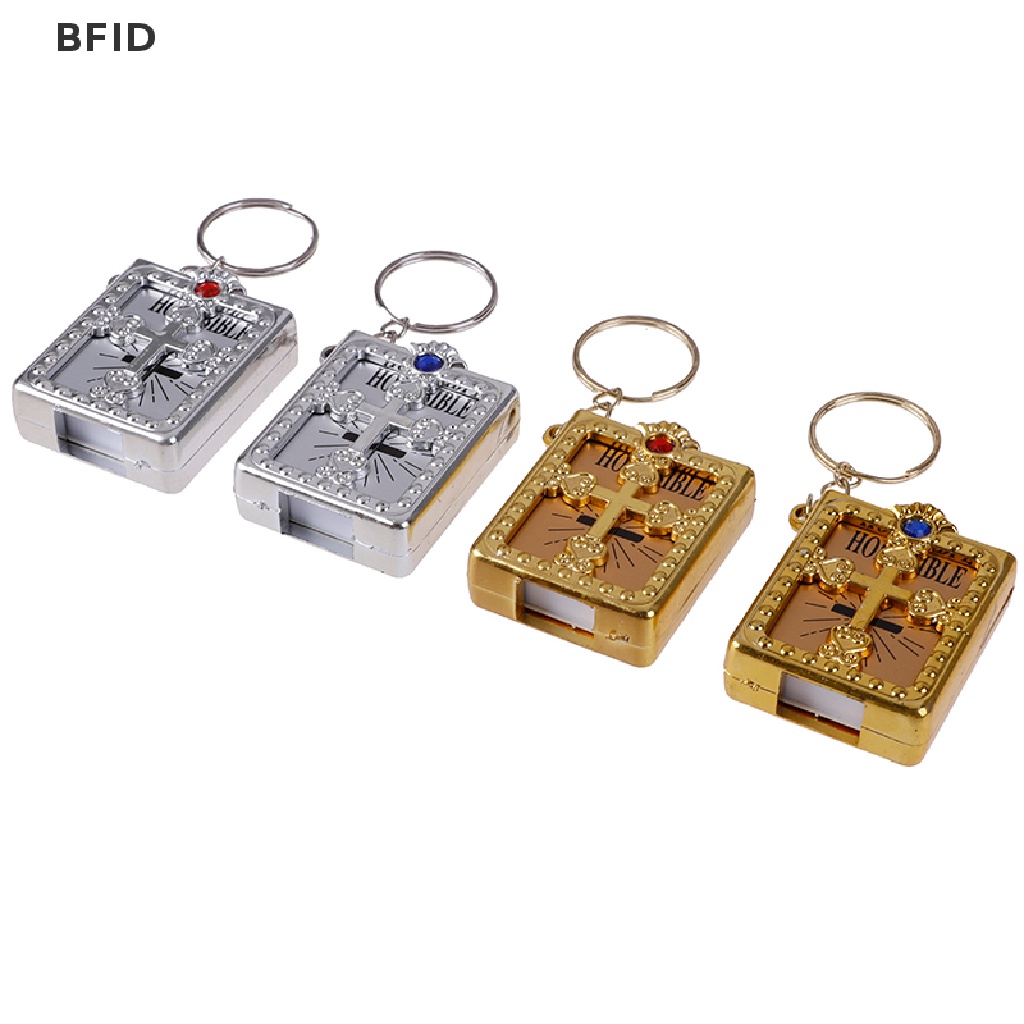 [BFID] Gantungan Kunci Kitab Suci Mini Gantungan Kunci Salib Yesus Kristen Religi Keyring [ID]