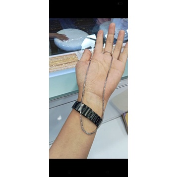 kalung miata atau Milano kaca mas 9k putih