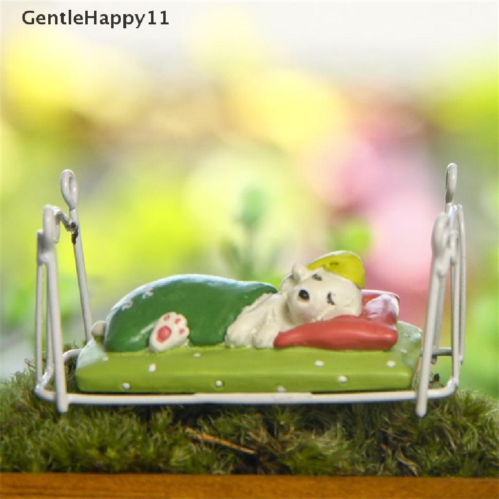 Gentlehappy1:12rumah Boneka Miniatur Eropa Ranjang Besi Kartun Anjing Tidur Model Microlandscape Pemandangan Hidup Dekorasi Mainan Aksesoris Rumah Boneka Desktop Ornamen id