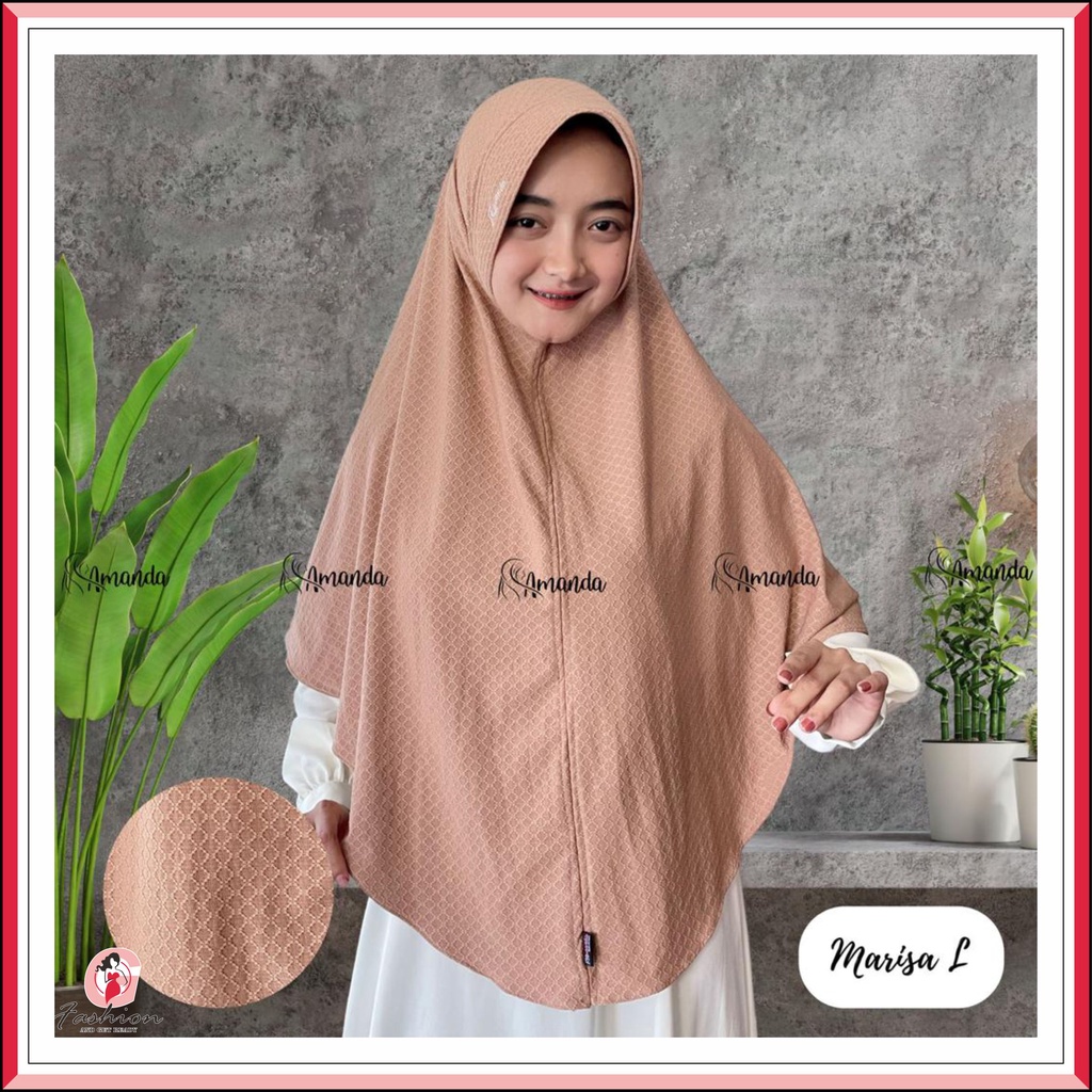 AMANDA - HIJAB MARISA MOTIF JERSEY IMPORT SIZE L | Hijab Sport Nutup Dada Kualitas Premium