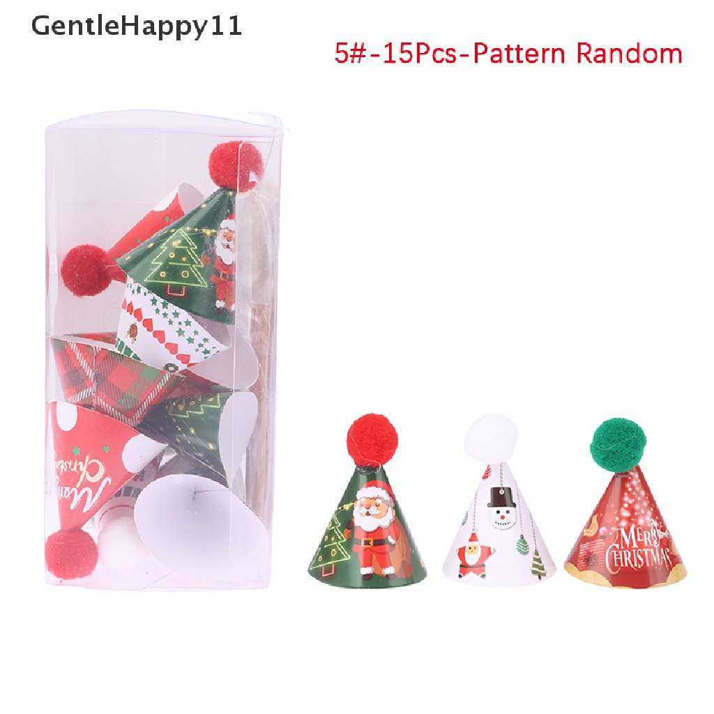 Gentlehappy 1Box Topi Mini Baking Kue Topper 1: 12rumah Boneka Miniatur Topi Hairball Topi Ulang Tahun Topi Natal Scene Decor Mainan id