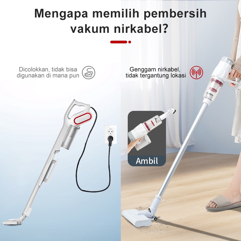 WEYON Vacum Cleaner Tanpa Kabel 3-in-1 Penyedot Debu Sapu Elektrik Rumah