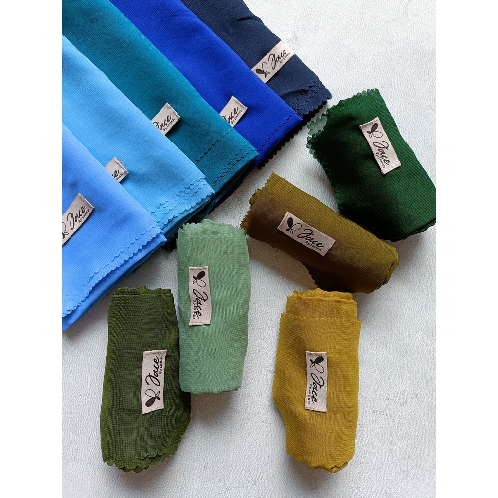 (PART 2) JACE BELLA SQUARE LASERCUT Hijab Segi Empat PolyCotton Double Hycon Premium Tepi Laser