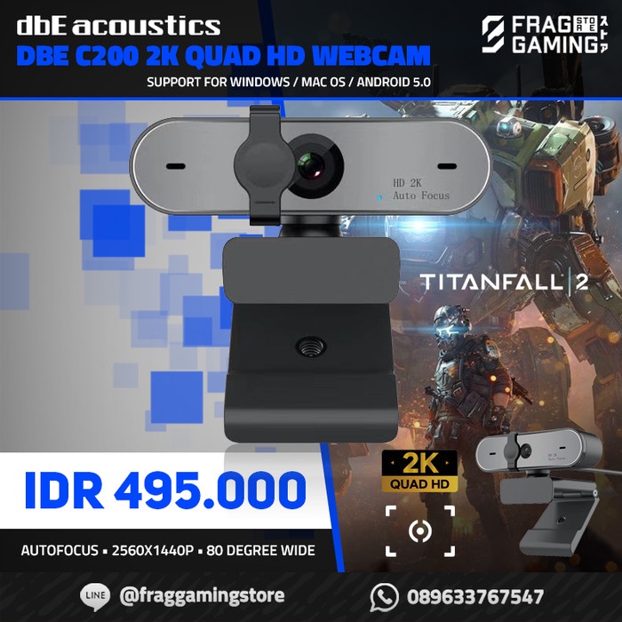 Webcam Dbe C200 / C 200 Quad Hd Autofocus Professional Webcam