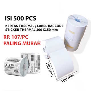 

Label Barcode 500 / 250 lembar /100 X 150 mm Kertas Sticker Direct Thermal /100x150