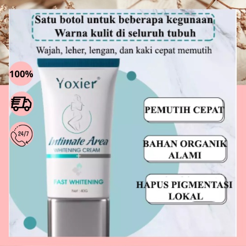 YOXIER WHITENING CREAM Pelembab Tubuh Mencerahkan Ketiak Kaki Lutut Bagian Pribadi Mencerahkan 40g