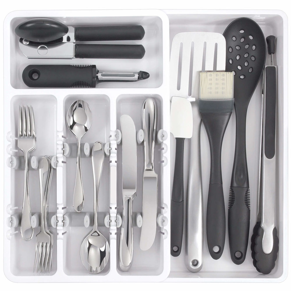 Expendable Utensil Organizer R926 - Organizer Laci Expandable Bisa Diatur Lebar Sesuai Keperluan Untuk Menyimpan  Seperti Alat Masak Alat Makan Dan Peralatan Dapur, Rumah Dan Kantor Banyak Lagi