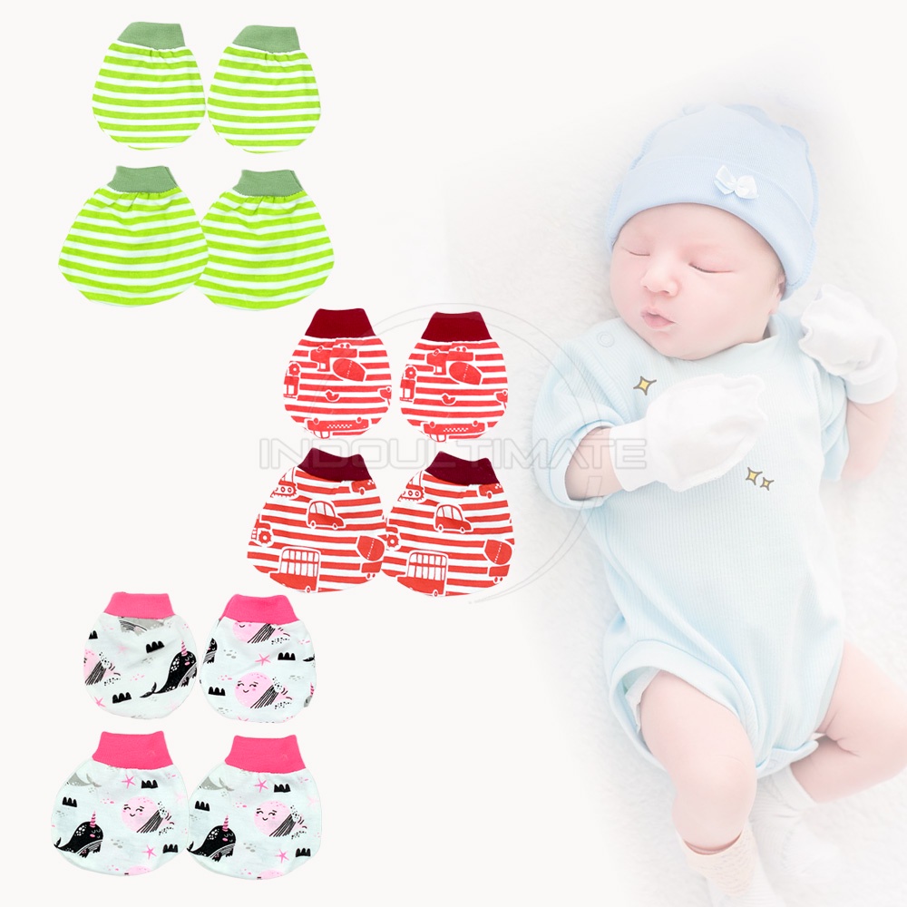 2in1 Sarung Tangan + Sarung Kaki Bayi Newborn ST-09 Sarung Tangan Dan Kaos Kaki Baby New Born Pelindung Tangan Bayi Pelindung Kaki Bayi