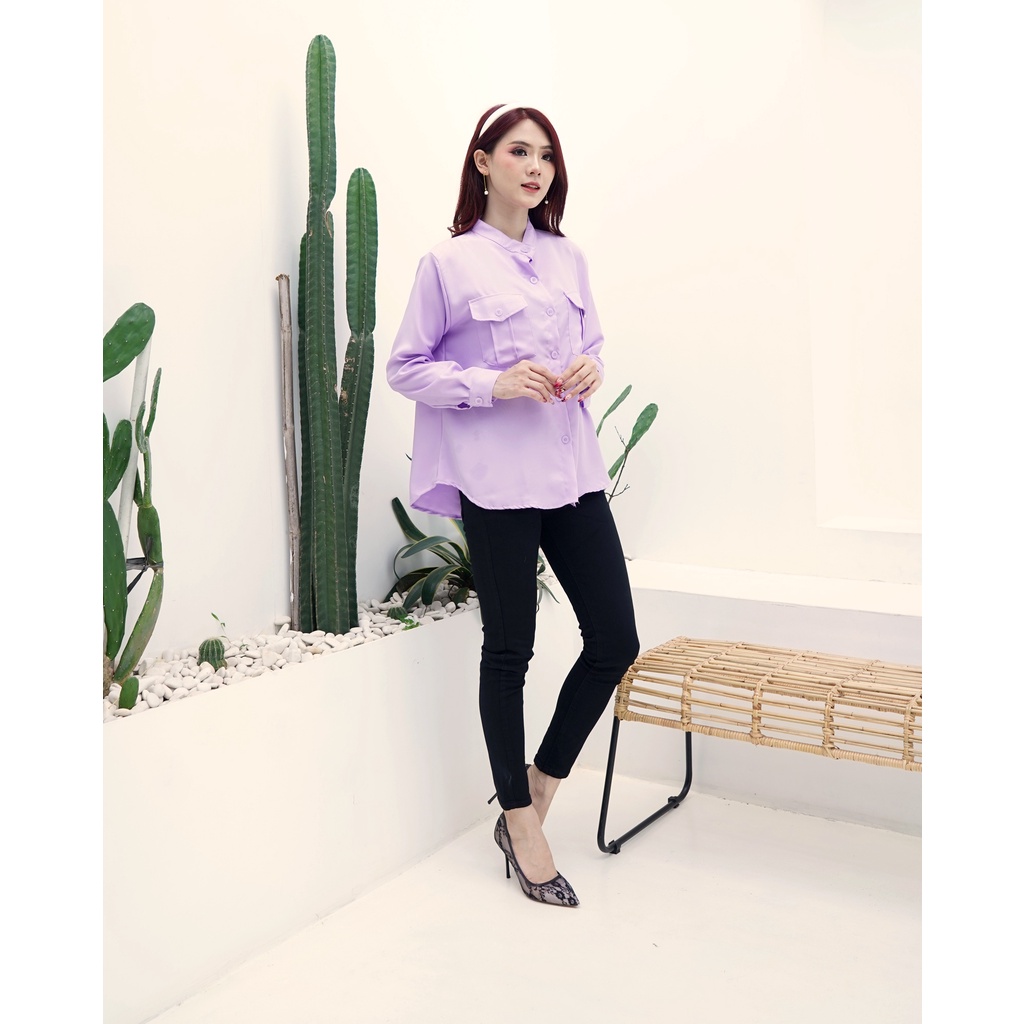 Kemeja SERIN Fashion Polos Bahan Shakila Premium FREE LOGAM MULIA