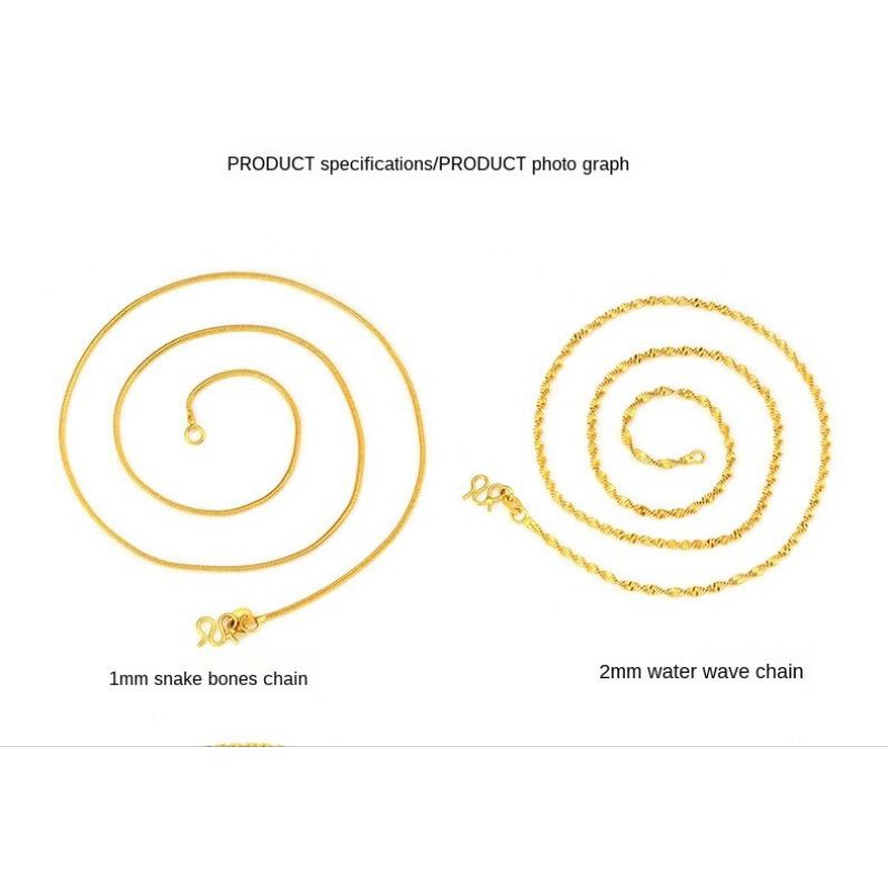 Kalung Rantai Lapis Emas 18K Panjang 45cm dan 60cm 10 Model Untuk Wanita rantai