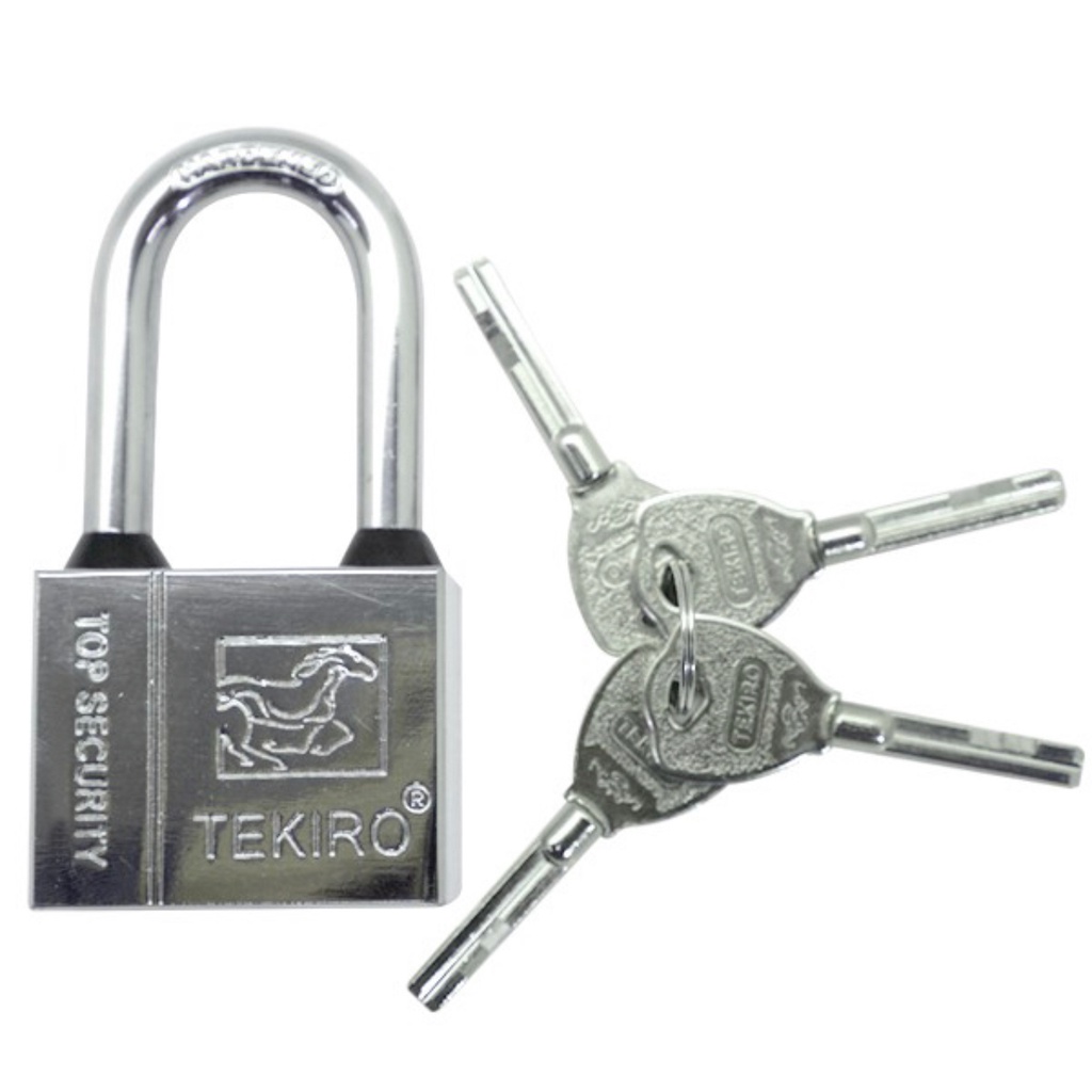 Gembok TEKIRO Putih 40mm 50mm 60mm LEHER PANJANG 40L 50L 60L - Kunci Gantung Crom Bagus - Gembok Pendek Pth Chrome Gembok Panjang Padlock Short Padlock Long Top Security TKR