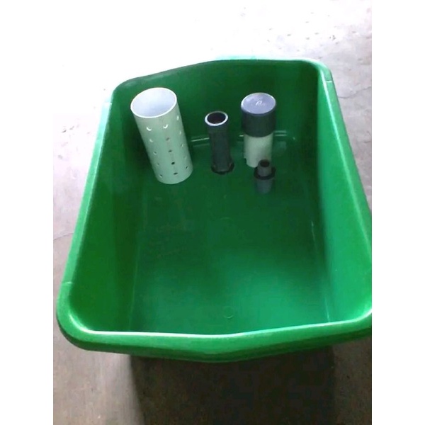 Bak tanam pasang surut plus bell siphon (akuaponik)