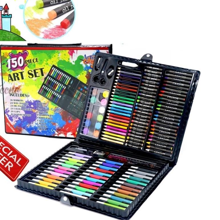 

한국 AS150- Art Set Isi 150pc Pensil Warna Set Anak Alat Melukis Promo !