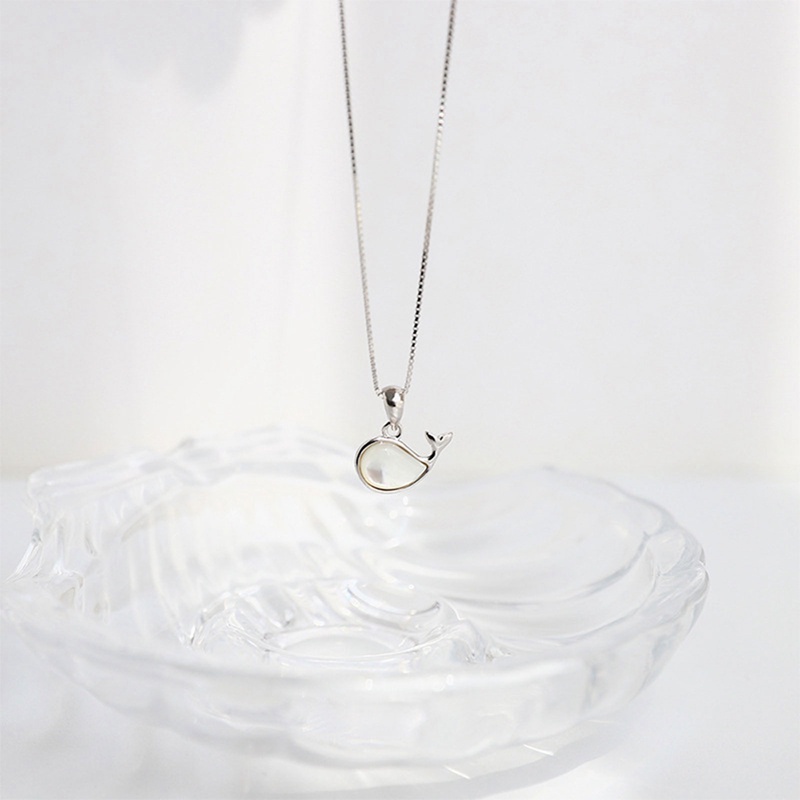 925 Sterling Silver Ocean Whale Kalung Untuk Wanita Temperamen Fritillary Choker Rantai Klavikula Fashion Perhiasan Hadiah