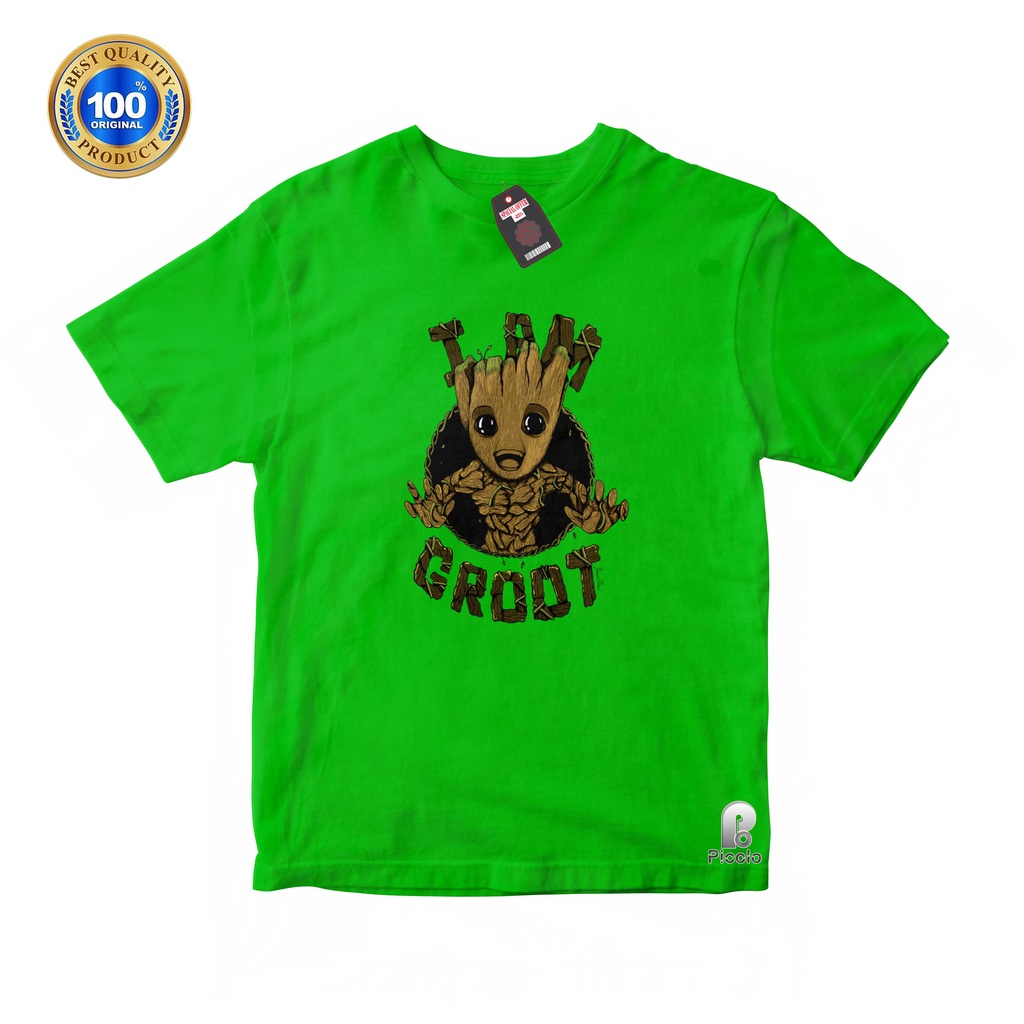 (FREE NAMA) BAJU KAOS ATASAN ANAK MOTIF I AM GROOT UNISEX Bahan COTTUN