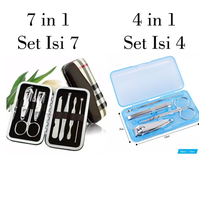 Set Gunting Kuku 7 in 1 Free Dompet - AC 80 - Manicure Pedicure Set Paket Pembersih Kuku Pinset Gunting Lancip Korek telinga Kuping