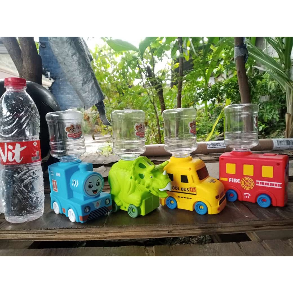 TERBARU Dispenser mobil kereta THOMAS DINO Mini Galon Portable Anak Air Minum Karakter