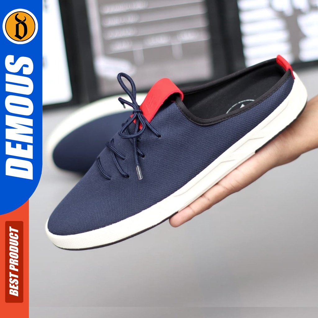 DEMOUS Murray - Sepatu Sandal Bustong Slide Casual Slop Pria Hitam