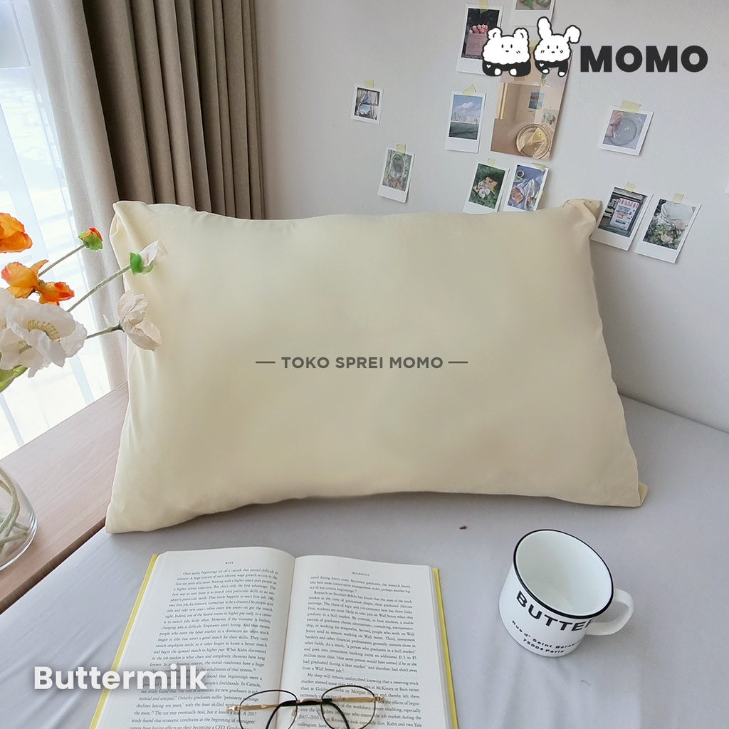 Sarung Bantal / Guling Katun Lokal Polos [SPREI MOMO]
