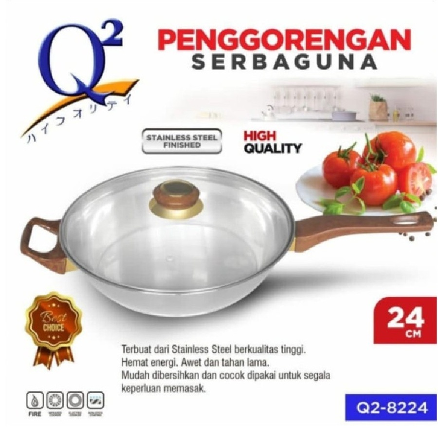 GSF Panci Wajan Goreng Stainless Anti Lengket 24 CM GSF Q2-8224