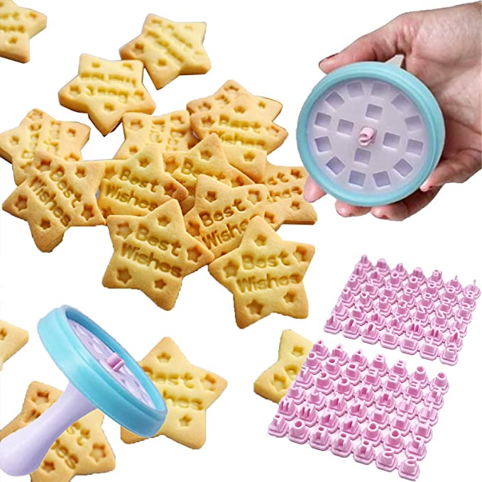 Cetakan Kue Cap Huruf Cetakan Biskuit Cookie Cutter DIY Cetak Press Stamp Kue Baking Plastik Emboss Alfabet Alat Aksesoris